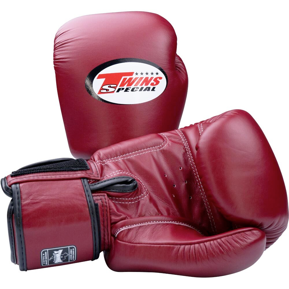 Twins Special Maroon Velcro Boxing Gloves - BGVL3