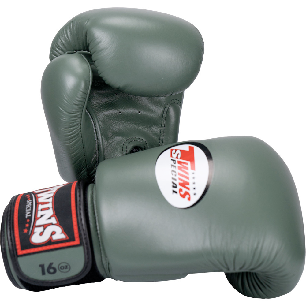 Twins Special Olive Velcro Boxing Gloves - BGVL3