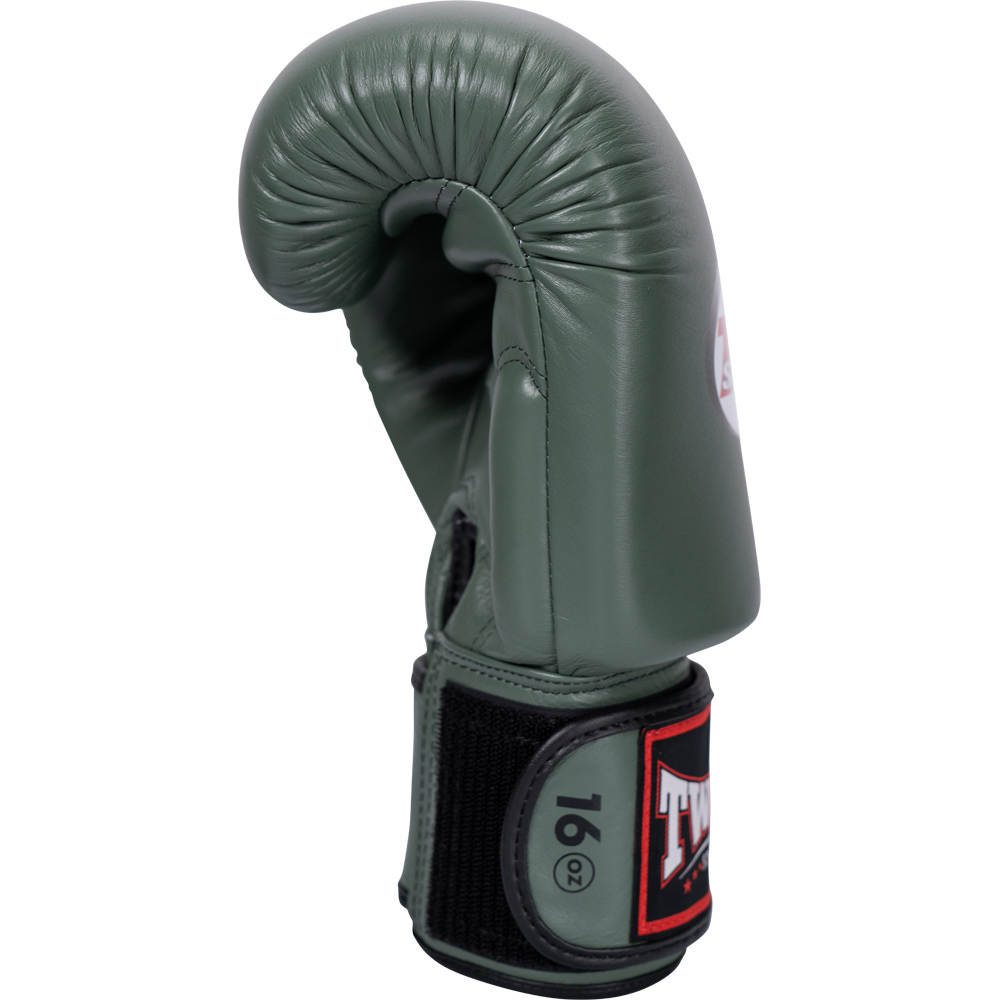 Twins Special Olive Velcro Boxing Gloves - BGVL3