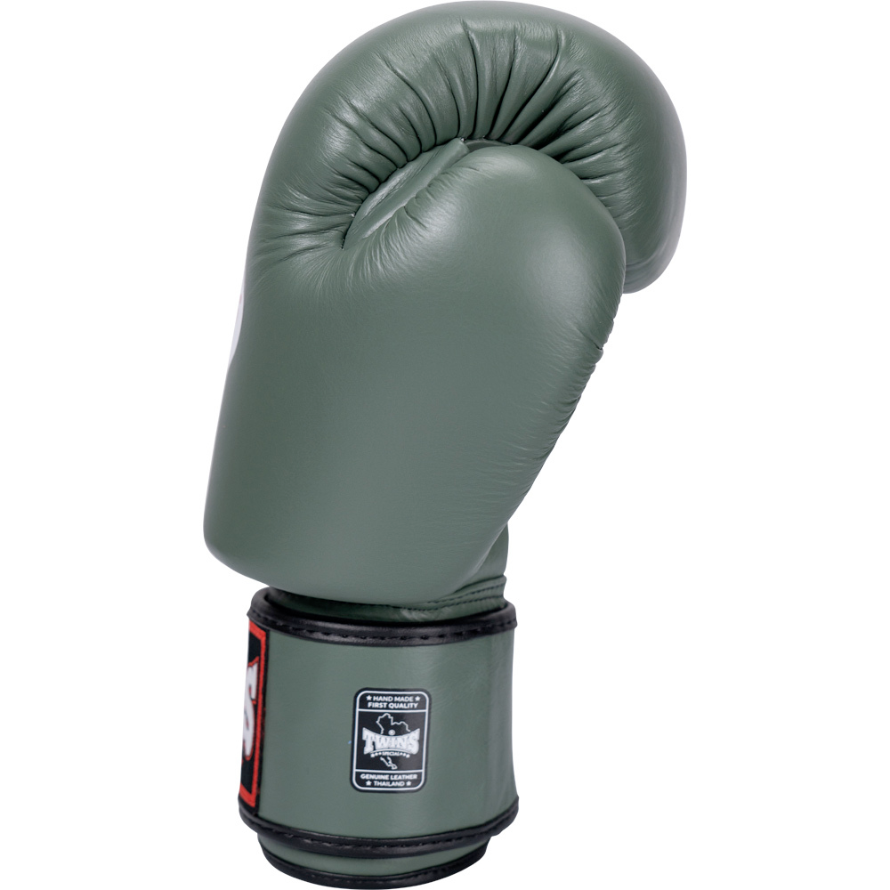 Twins Special Olive Velcro Boxing Gloves - BGVL3