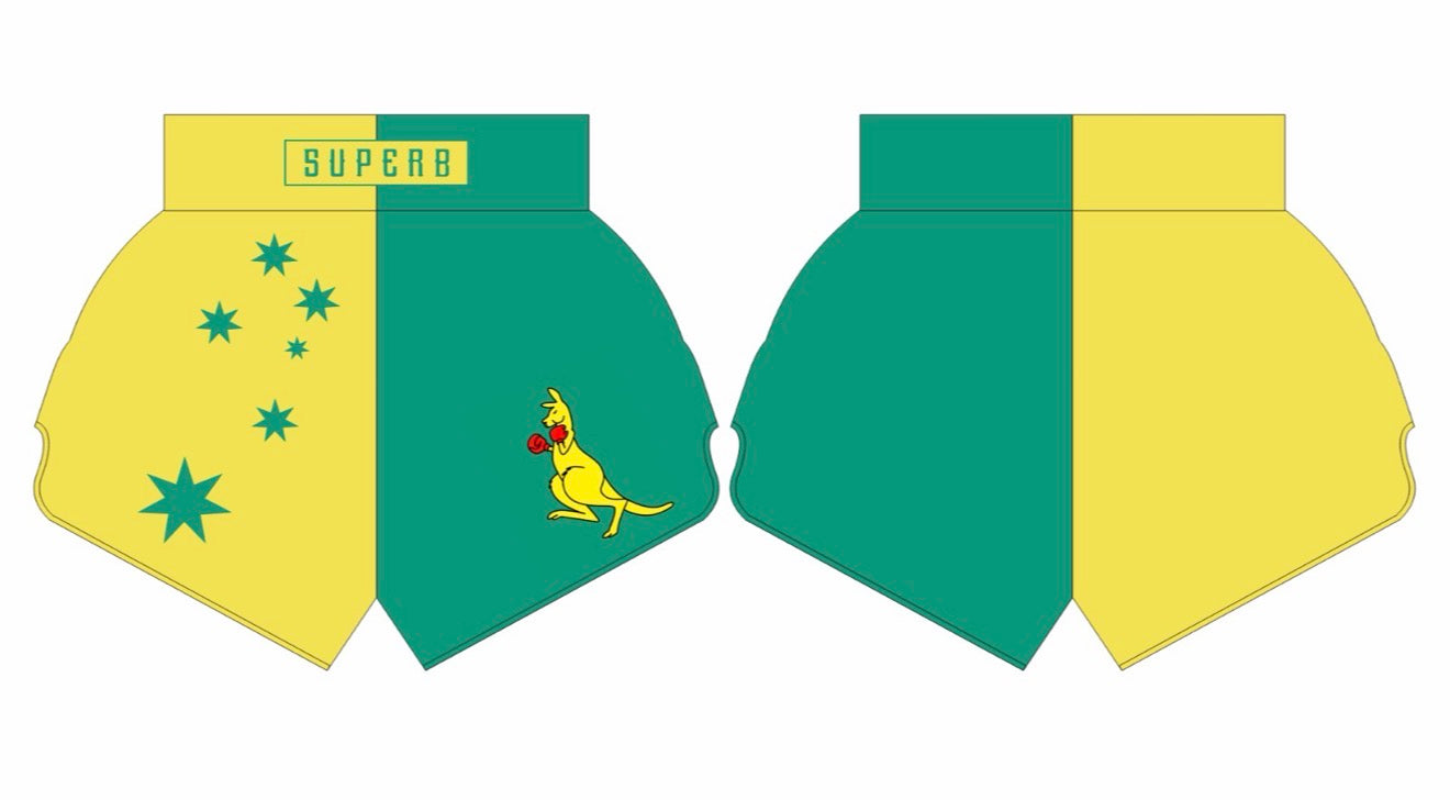 Australia Green & Gold Muay Thai Shorts (Pre-Order)