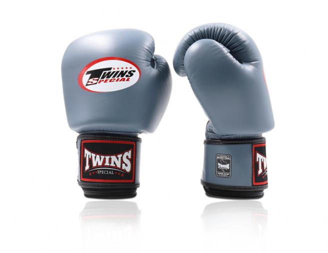 Twins Special Grey Velcro Boxing Gloves - BGVL3