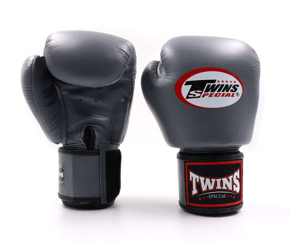 Twins Special Grey Velcro Boxing Gloves - BGVL3