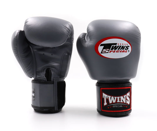 Twins Special Grey Velcro Boxing Gloves - BGVL3