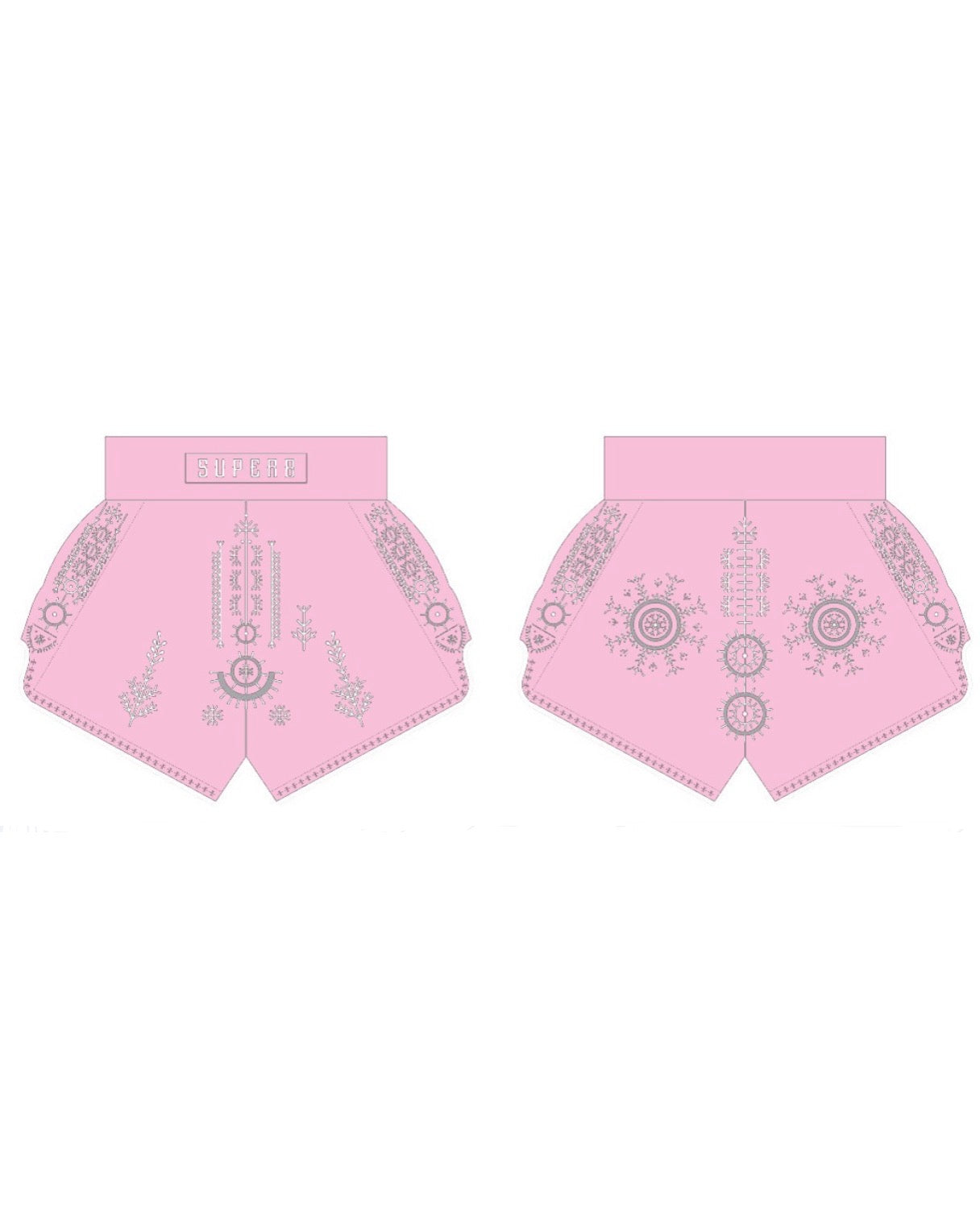 Croatia Pink Muay Thai Shorts (Pre-Order)