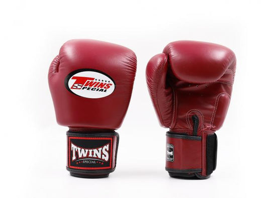 Twins Special Maroon Velcro Boxing Gloves - BGVL3