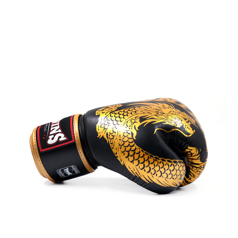 Twins Special Flying Dragon Gold/Black Boxing Gloves - FBGVL3