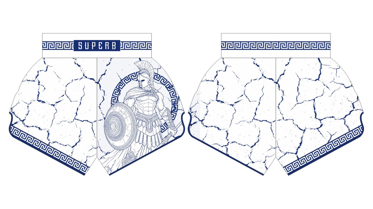 SPARTAN – GREECE MUAY THAI SHORTS 🇬🇷 (Pre-Order)