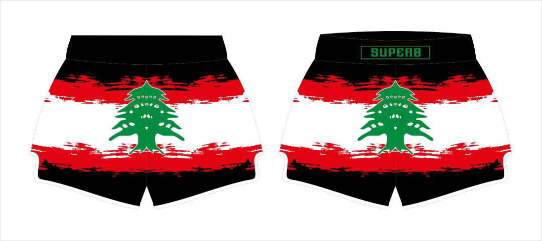 Lebanon Inspired Muay Thai Shorts (Pre-Order)