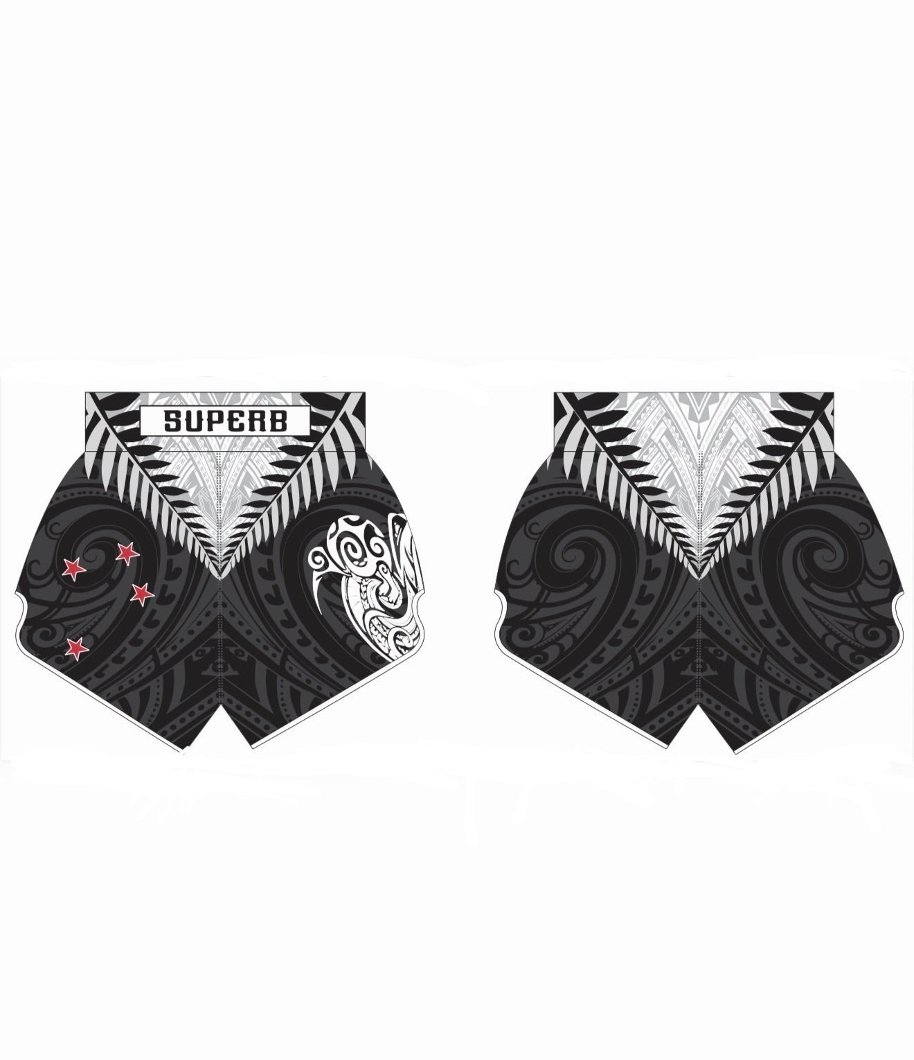 New Zealand Inspired Muay Thai Shorts (Pre-Order)