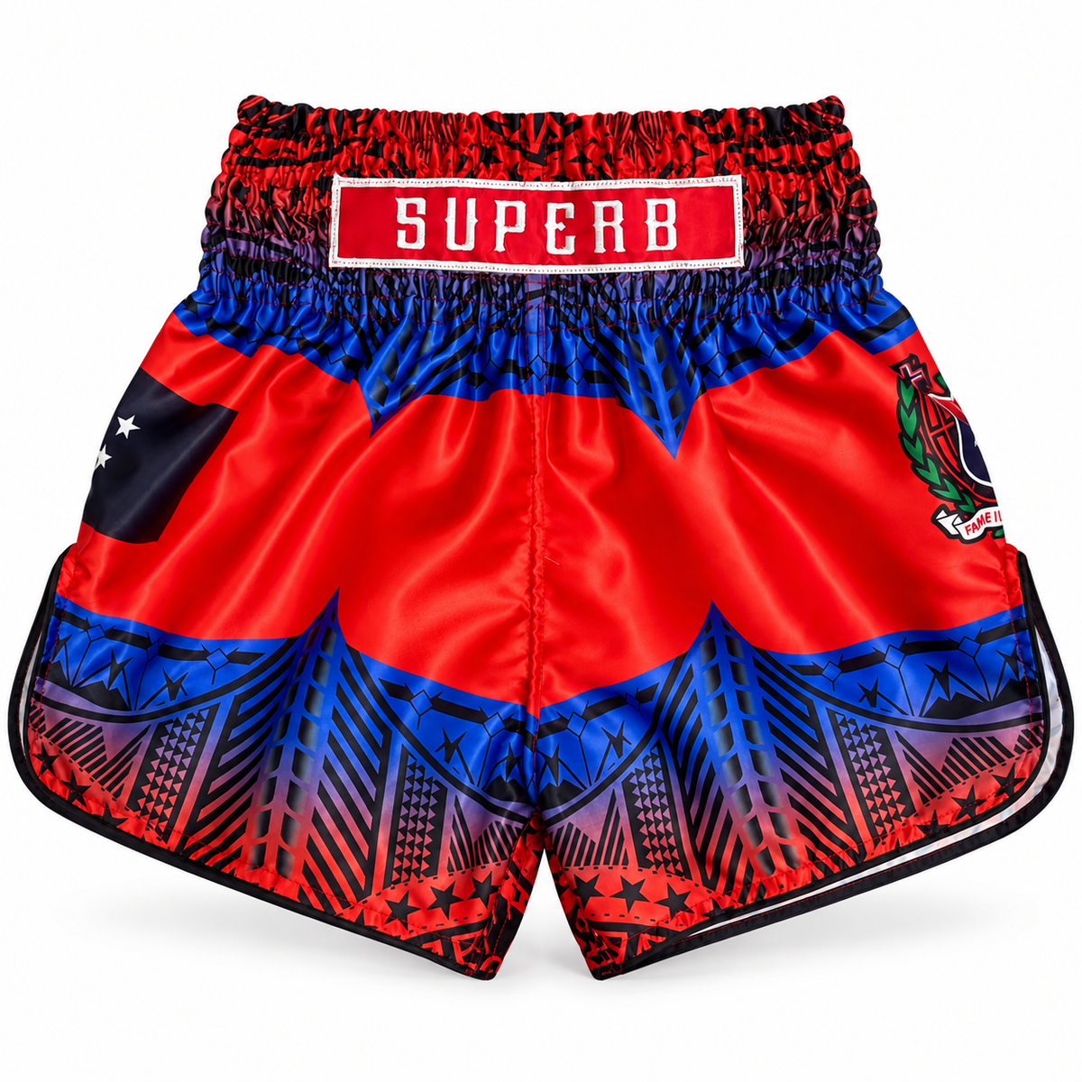 Samoan Flag Tribal Tatau Muay Thai Shorts (Pre-Order)