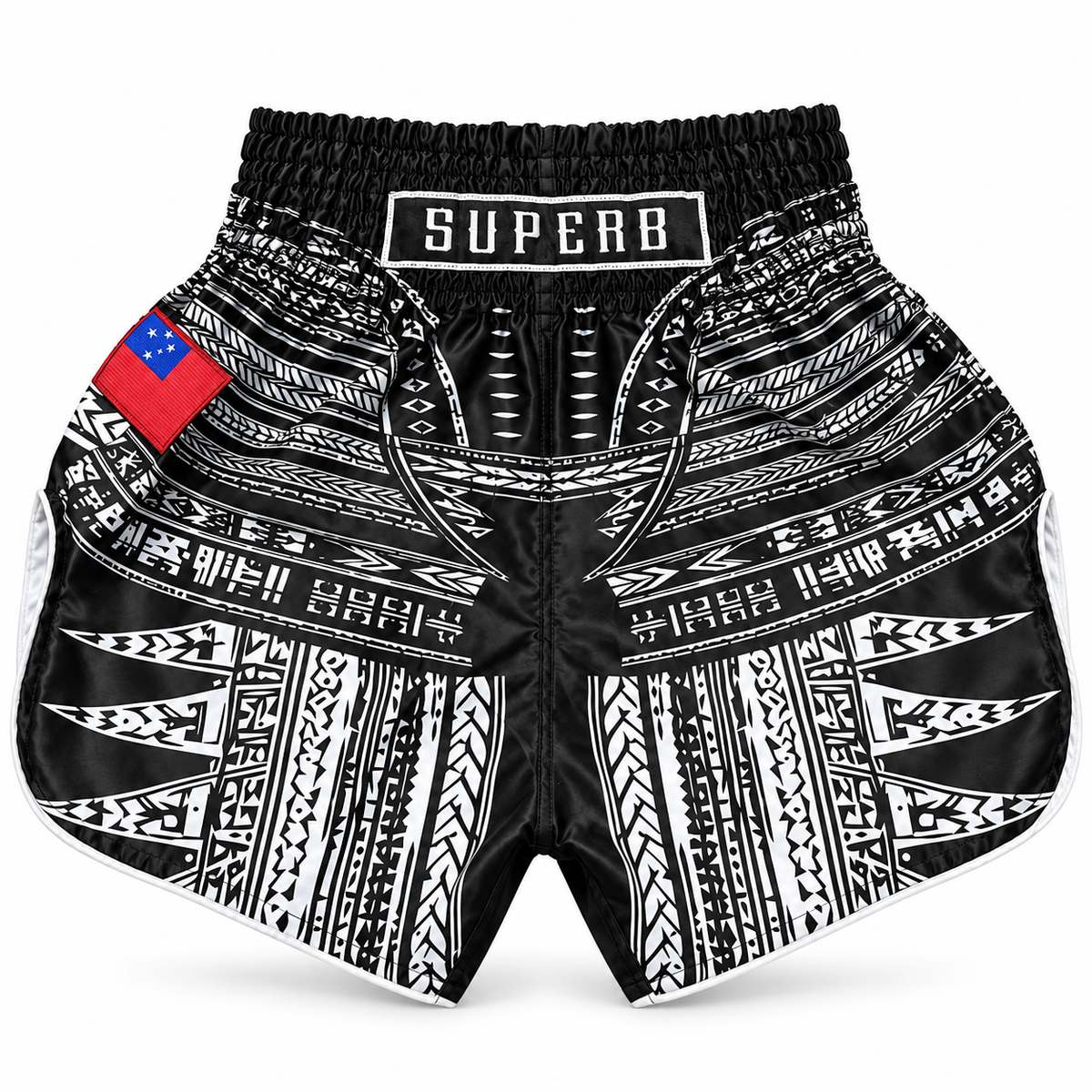 Black & White Tribal Tatau Muay Thai Shorts (Pre-Order)