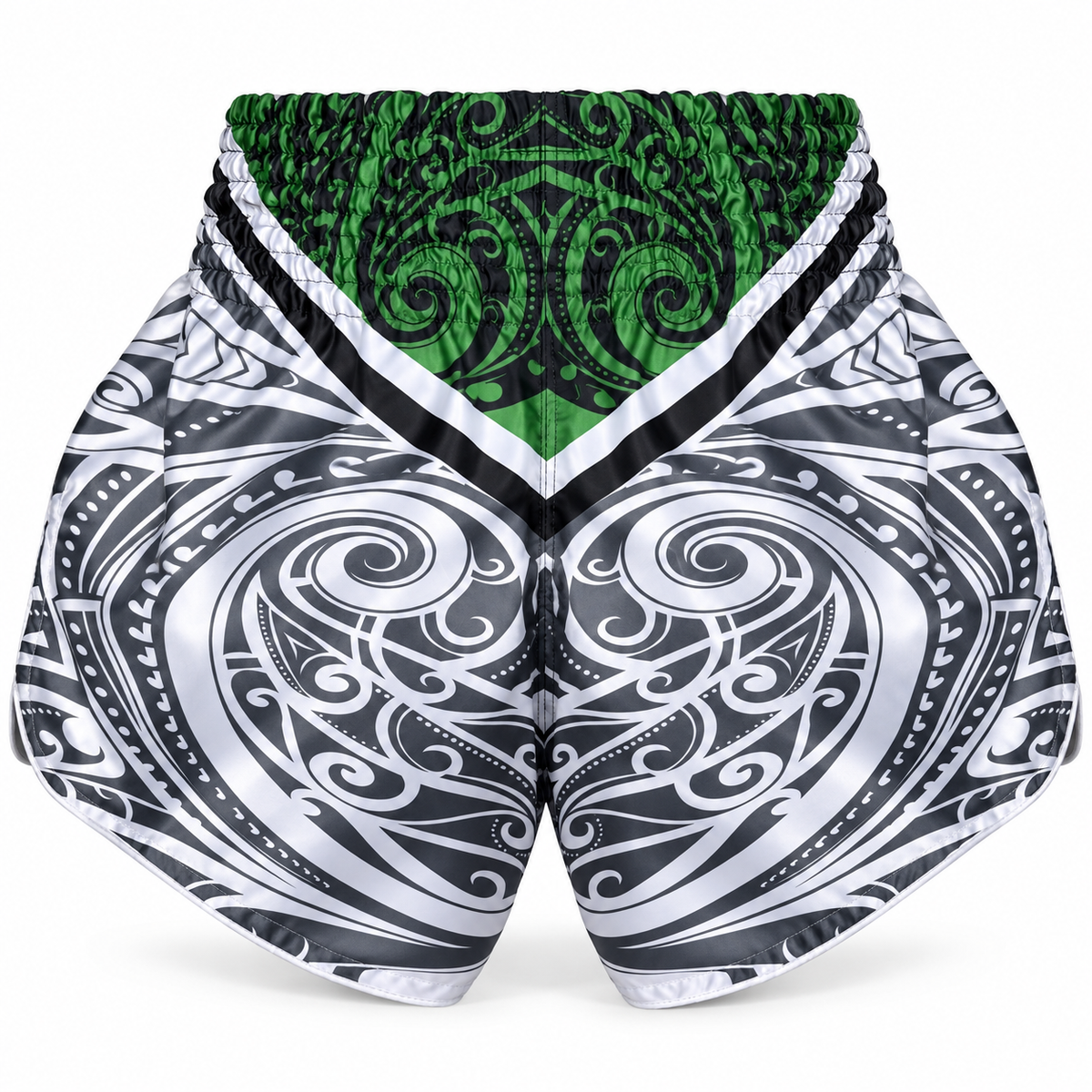 NEW ZEALAND – GREEN & WHITE INSPIRED MUAY THAI SHORTS 🇳🇿 (Pre-Order)