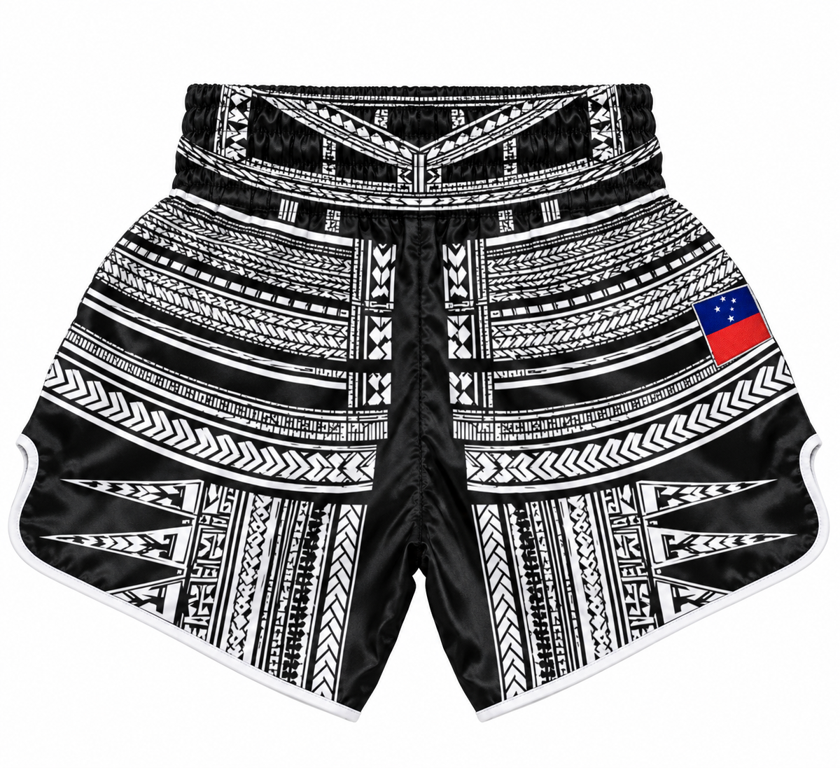 Black & White Tribal Tatau Muay Thai Shorts (Pre-Order)