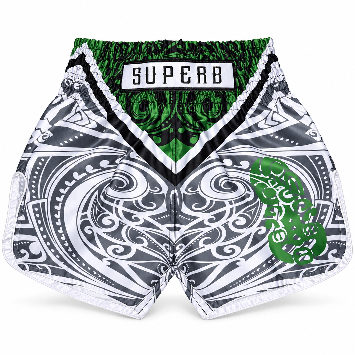 NEW ZEALAND – GREEN & WHITE INSPIRED MUAY THAI SHORTS 🇳🇿 (Pre-Order)