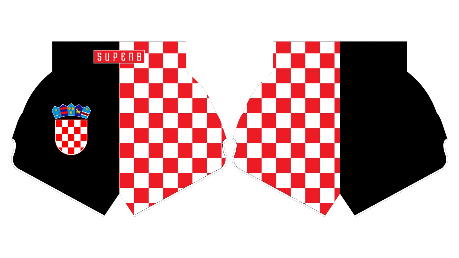 Croatia Black Muay Thai Shorts (Pre-Order)