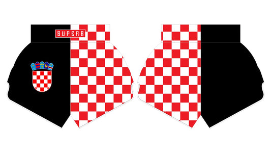 Croatia Black Muay Thai Shorts (Pre-Order)