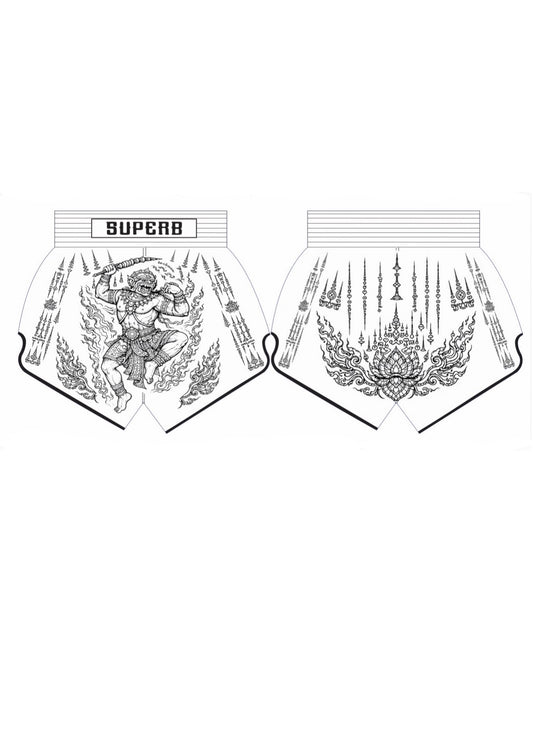 Khmer Sak Yantar White Edition Muay Thai Shorts – Pre-Order