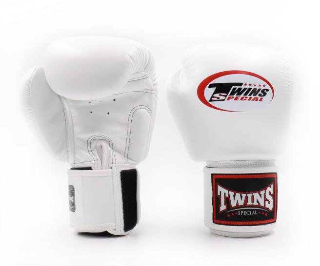 Twins Special White Velcro Boxing Gloves - BGVL3