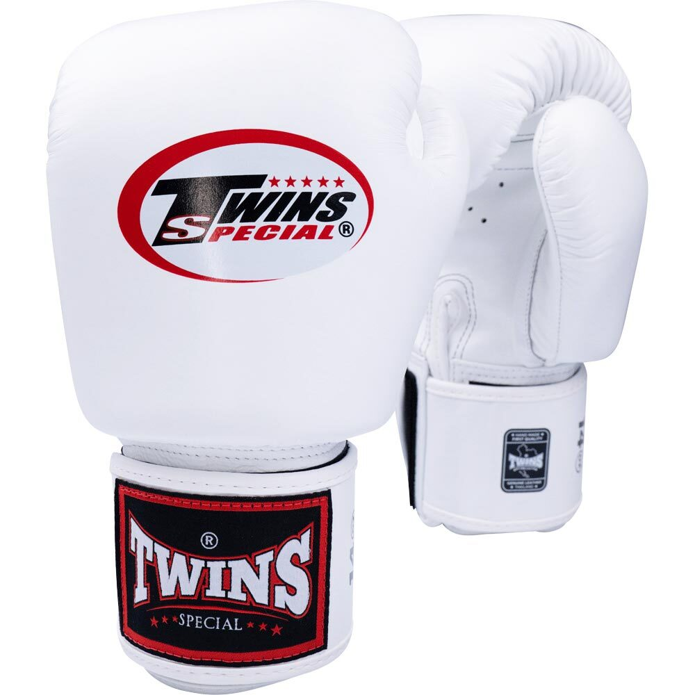 Twins Special White Velcro Boxing Gloves - BGVL3