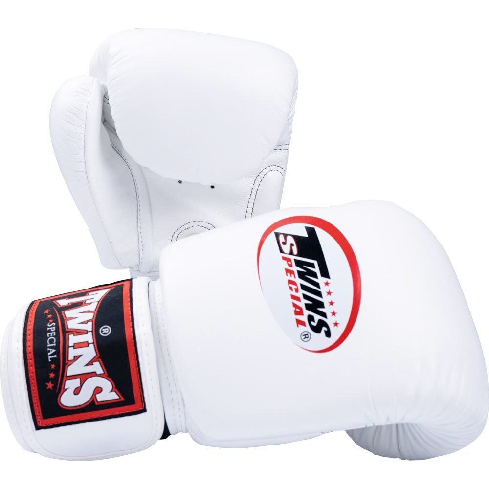 Twins Special White Velcro Boxing Gloves - BGVL3