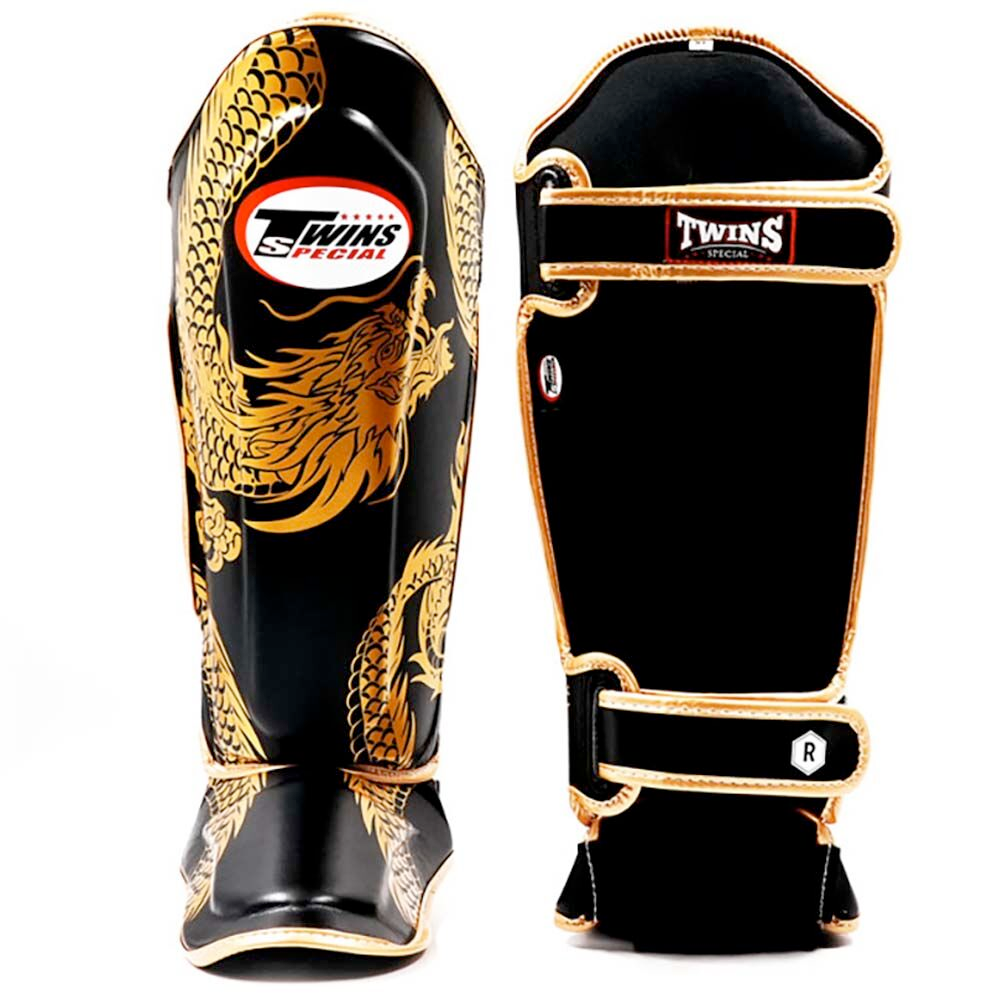 Twins Special Flying Dragon Gold/Black Shin Guards - FSGL10
