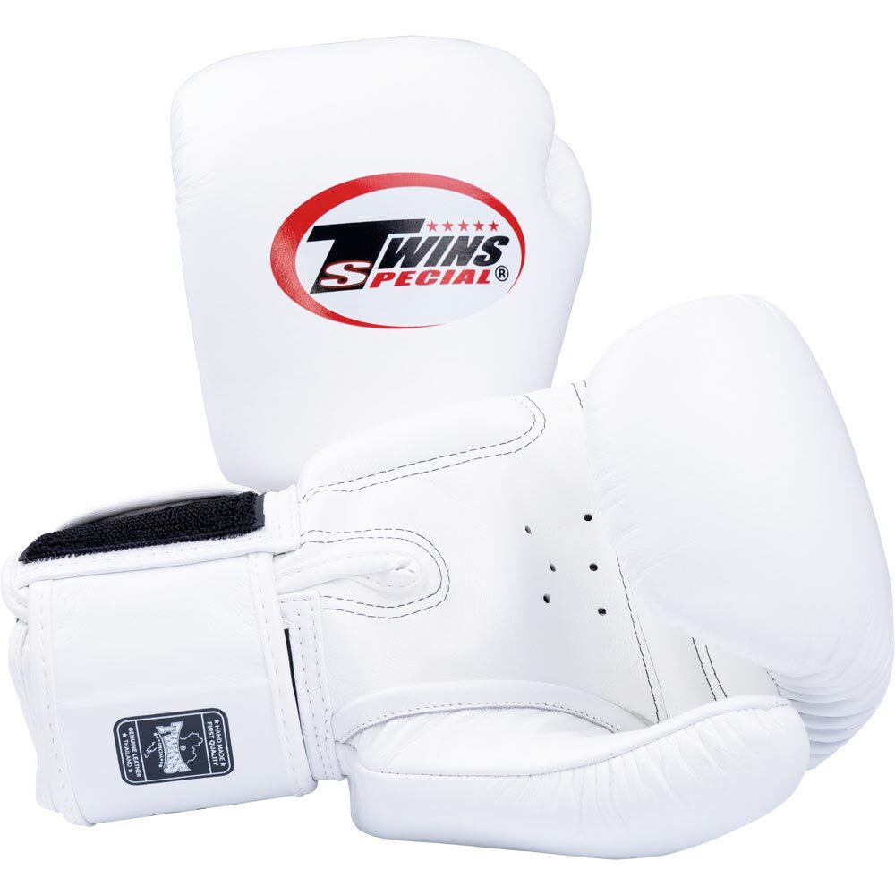 Twins Special White Velcro Boxing Gloves - BGVL3