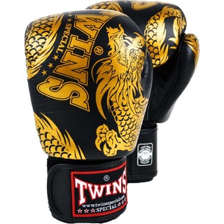 Twins Special Flying Dragon Gold/Black Boxing Gloves - FBGVL3