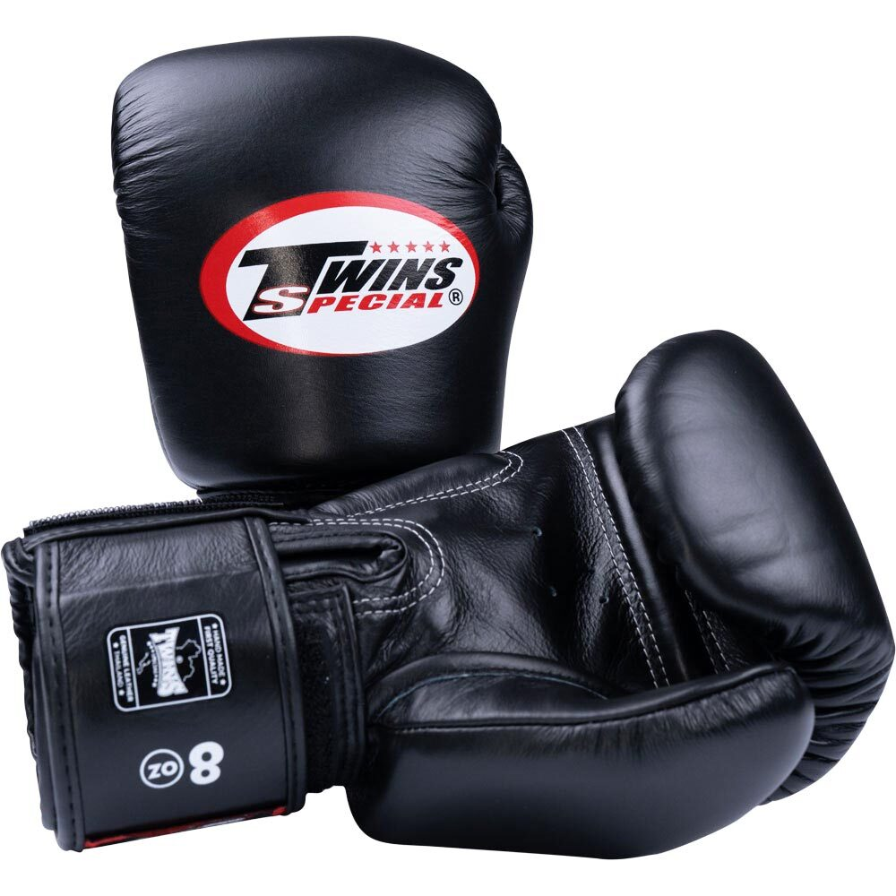 Twins Special Black Velcro Boxing Gloves - BGVL3