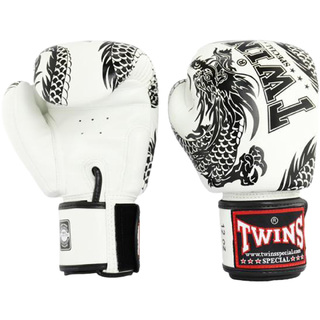 Twins Special Flying Dragon Black/White Boxing Gloves - FBGVL3