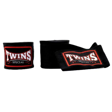 Twins Special Black Elastic Hand Wraps - CH5