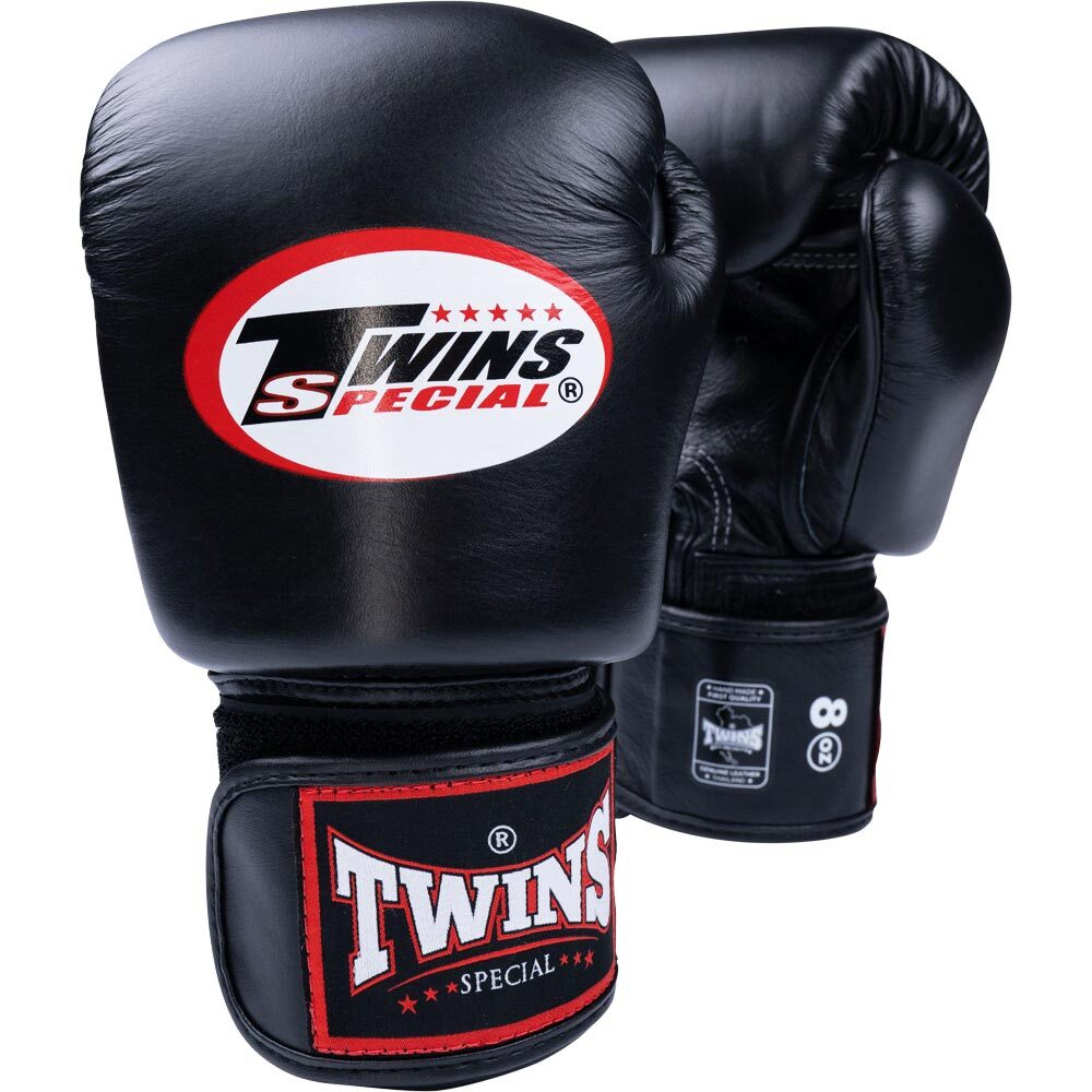 Twins Special Black Velcro Boxing Gloves - BGVL3