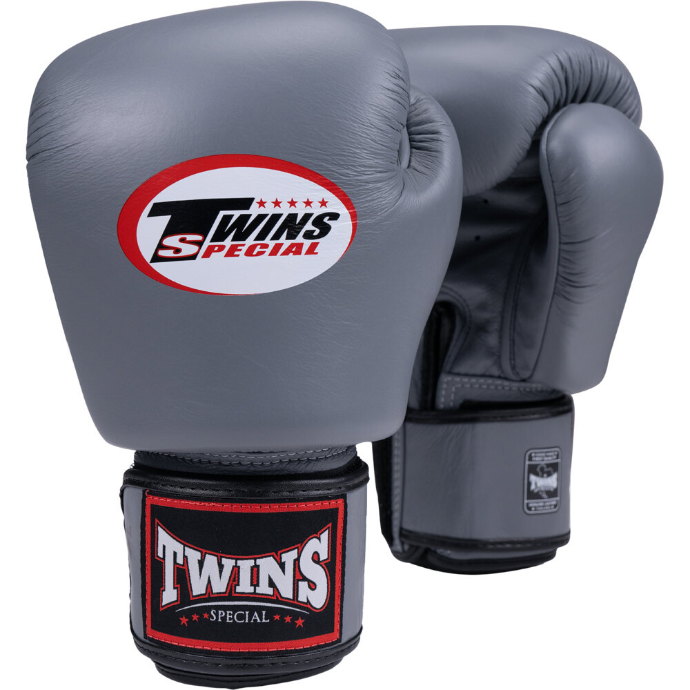 Twins Special Grey Velcro Boxing Gloves - BGVL3