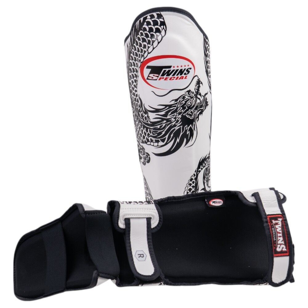 Twins Special Flying Dragon Black/White Shin Guards - FSGL10
