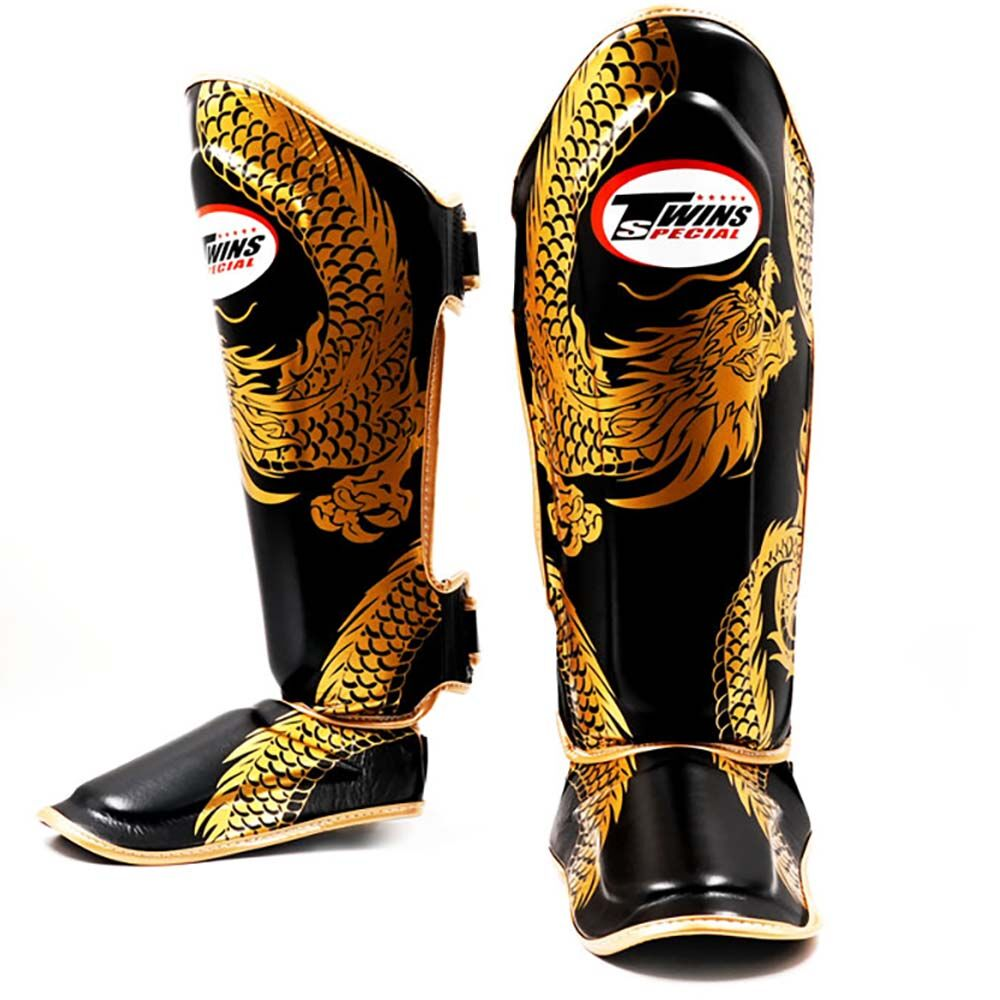 Twins Special Flying Dragon Gold/Black Shin Guards - FSGL10