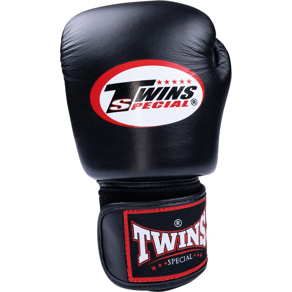 Twins Special Black Velcro Boxing Gloves - BGVL3